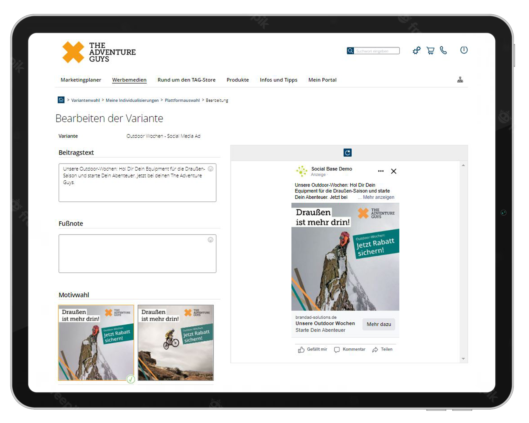 Budgetplanung im Marketingplaner
