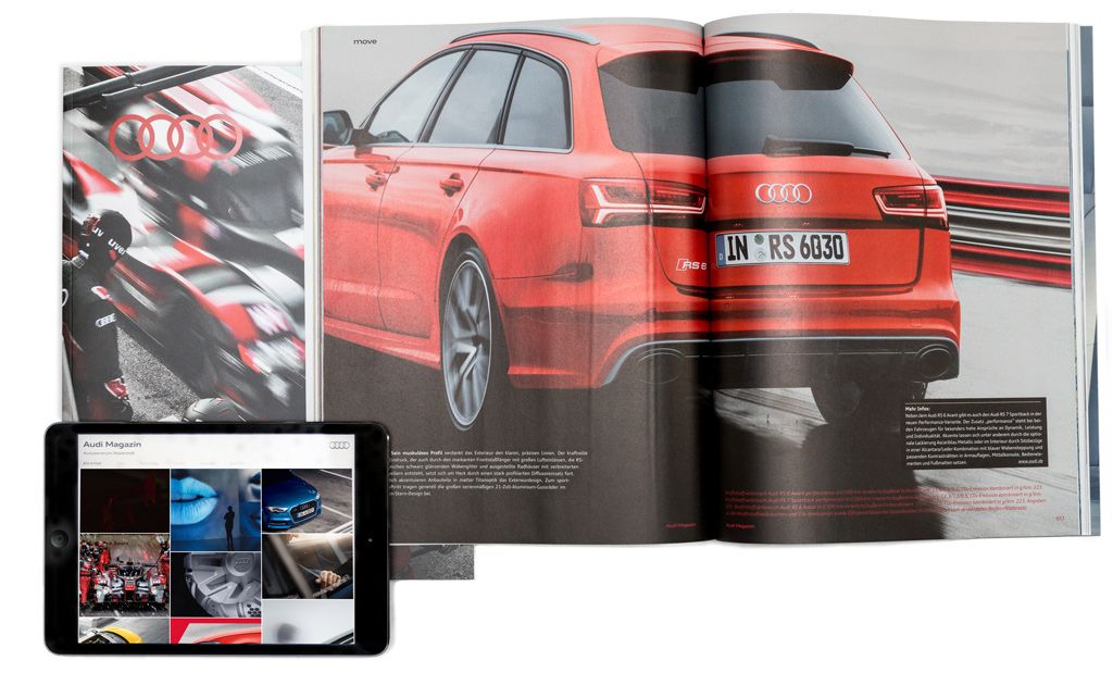 Referenz Audi, Magazin und Tablet